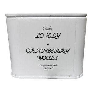 COPY - Lovey + Cranberry Woods Luxury scented candle on white square tin